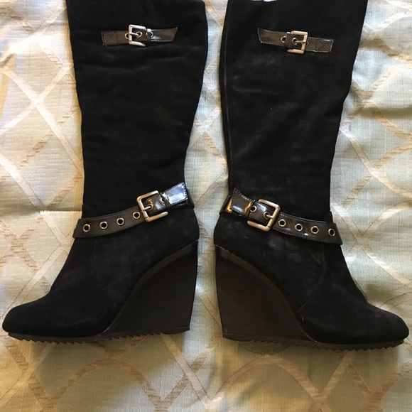 Tall Black Suede Boots - Picture 8 of 8